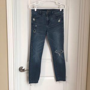 Abercrombie Raw Hem Destructed Super Skinny Jeans
